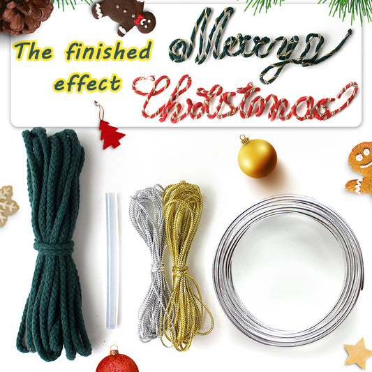 Wire "Christmas" Word Weaving Kit Macrame Kit | Gold/Silver Wire Accent | Holiday DIY Gift | Home Decor | Beginner-Friendly