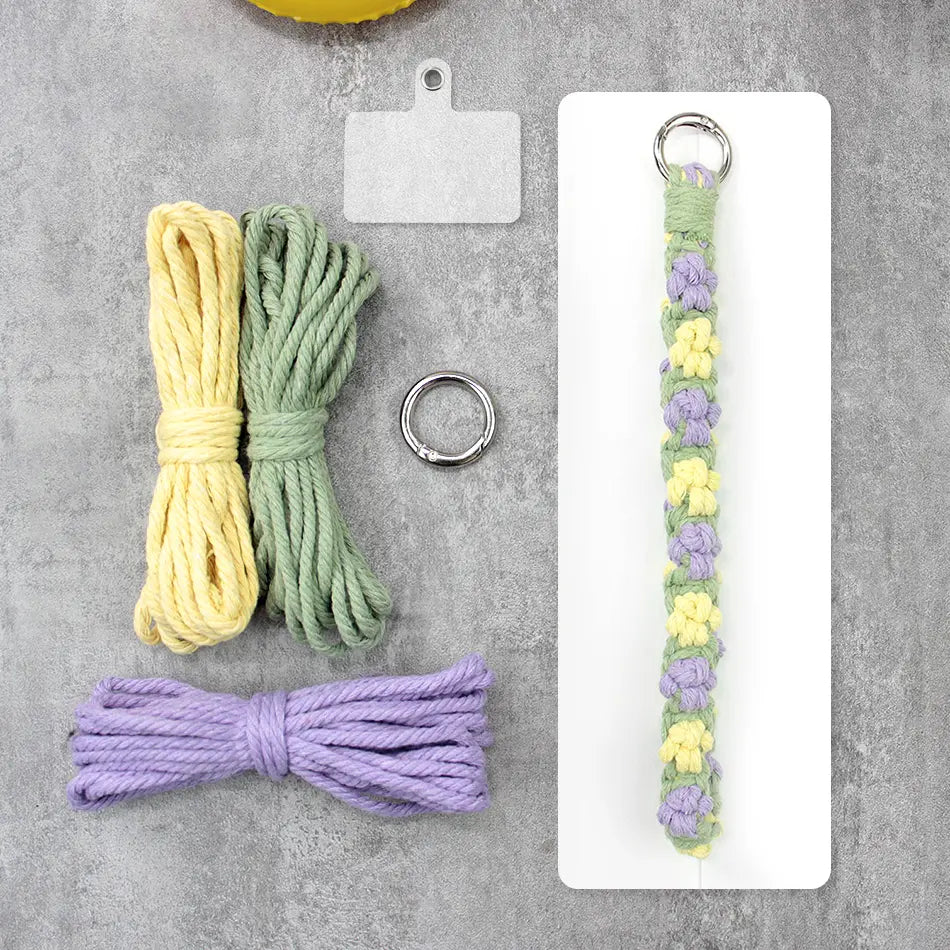 Macrame Kit for Beginners | DIY Cat‑Paw Element Macrame Keychain Wristband Craft Kit