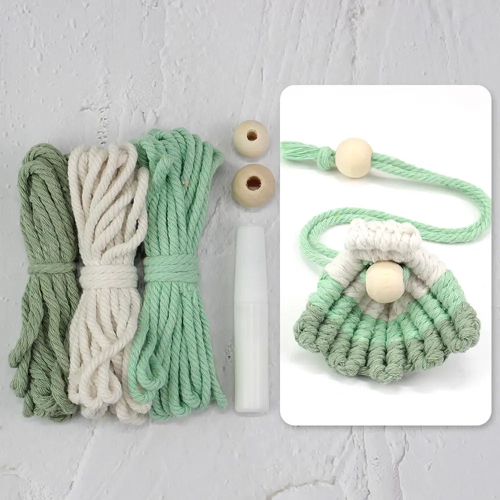 Macrame Kit for Beginners, Boho Shell Bookmark DIY Craft Kit, Vintage Ethnic Hand‑Woven Accessory Making Set