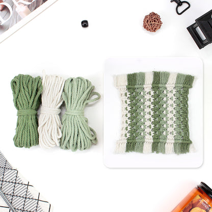 Square Coaster Weaving Kit Macrame Kit | Heat-Resistant Table Protection| Fits Most Cups | Home Style Matching | Beginner-Friendly