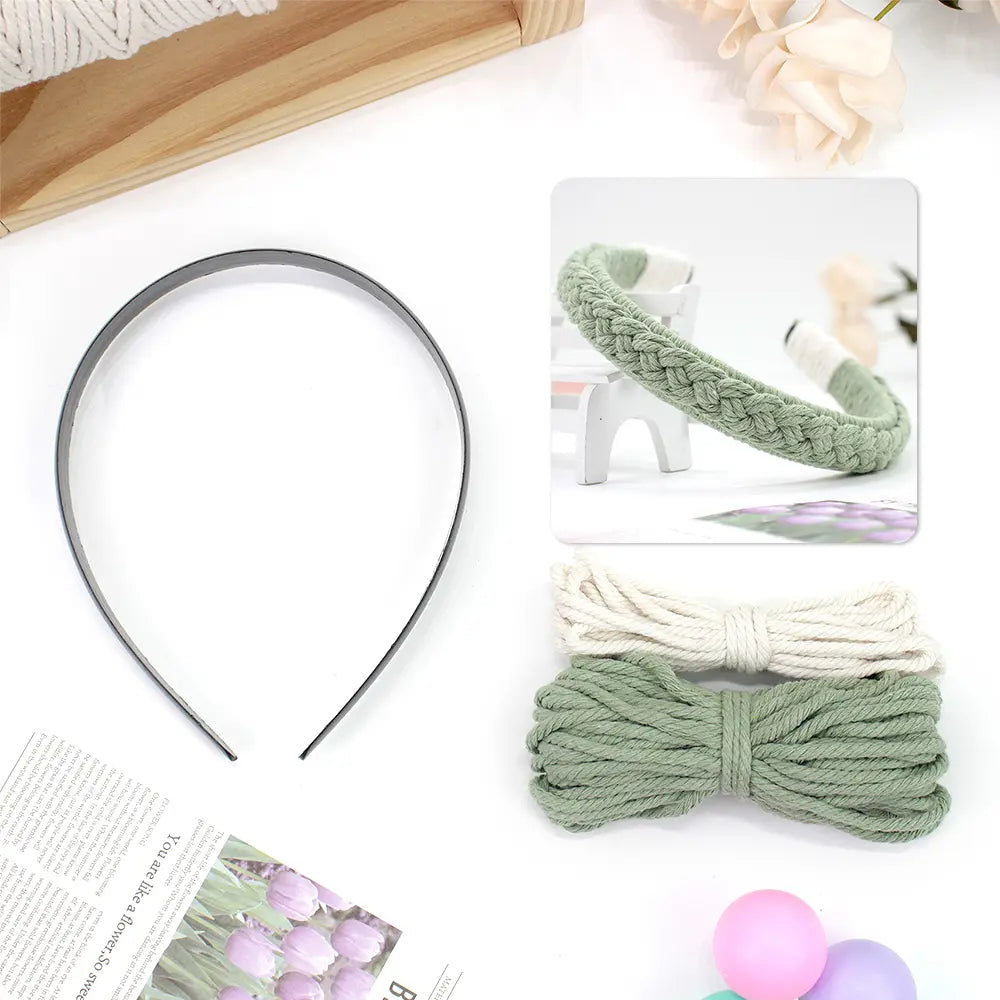 Macrame Kit for Beginners, Boho Hair Clip DIY Craft Kit, Vintage Ethnic Hair Accessory Making Set