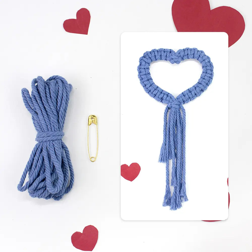 Macrame Kit for Beginners, Boho Heart Napkin Ring DIY Kit, Wedding Valentine Decor