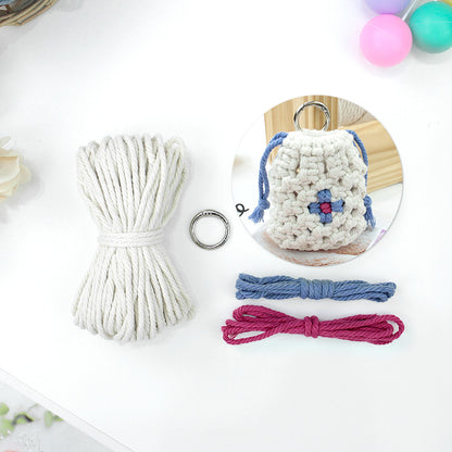 Daisy Earphone Bag Weaving Kit Macrame Kit | Drawstring Design | Adjustable Size | DIY Gift