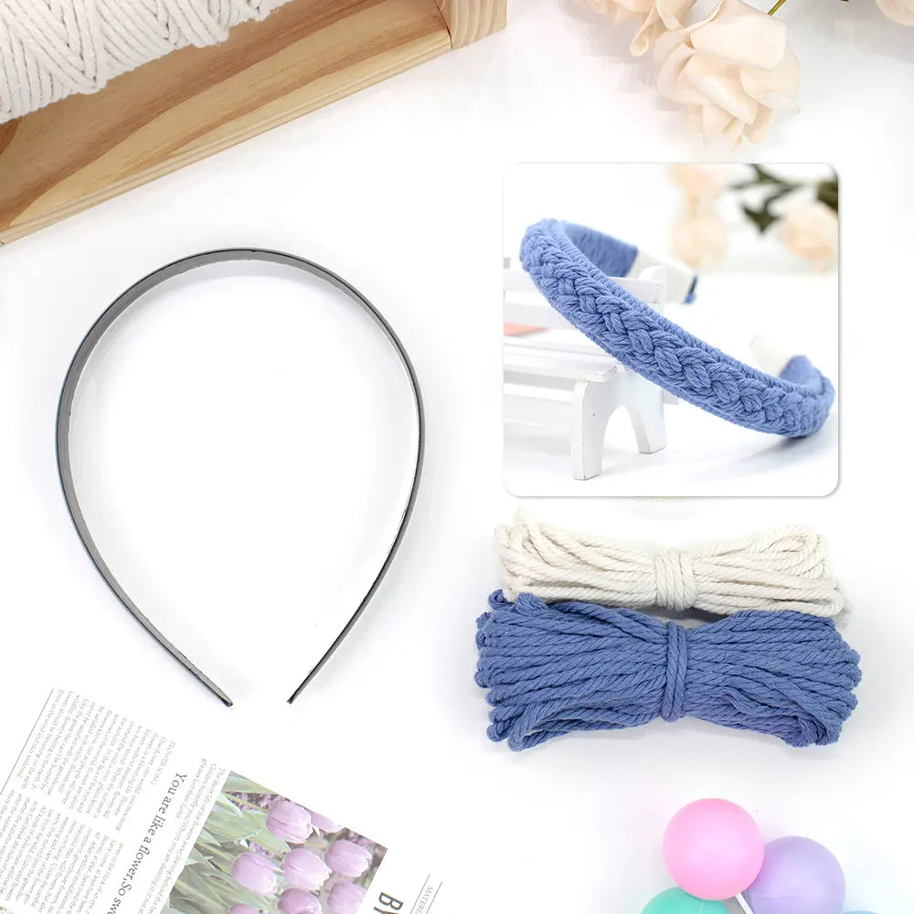 Macrame Kit for Beginners, Boho Hair Clip DIY Craft Kit, Vintage Ethnic Hair Accessory Making Set