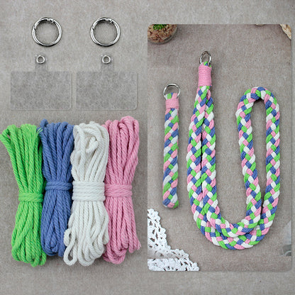 Macrame Kit 4-Strand Braid Keychain Combo Kit | Anti-Lost String/Bag Strap | English Tutorial | Beginner-Friendly | Handmade Gift