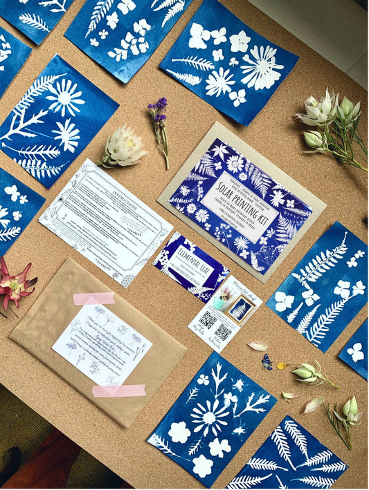 A5 DIY Cyanotype Refill Kit Cyanotype Set | 5Sun Printing Sheets | Vintage Printing | Small-Batch Tasting Pack | For Parent-Child