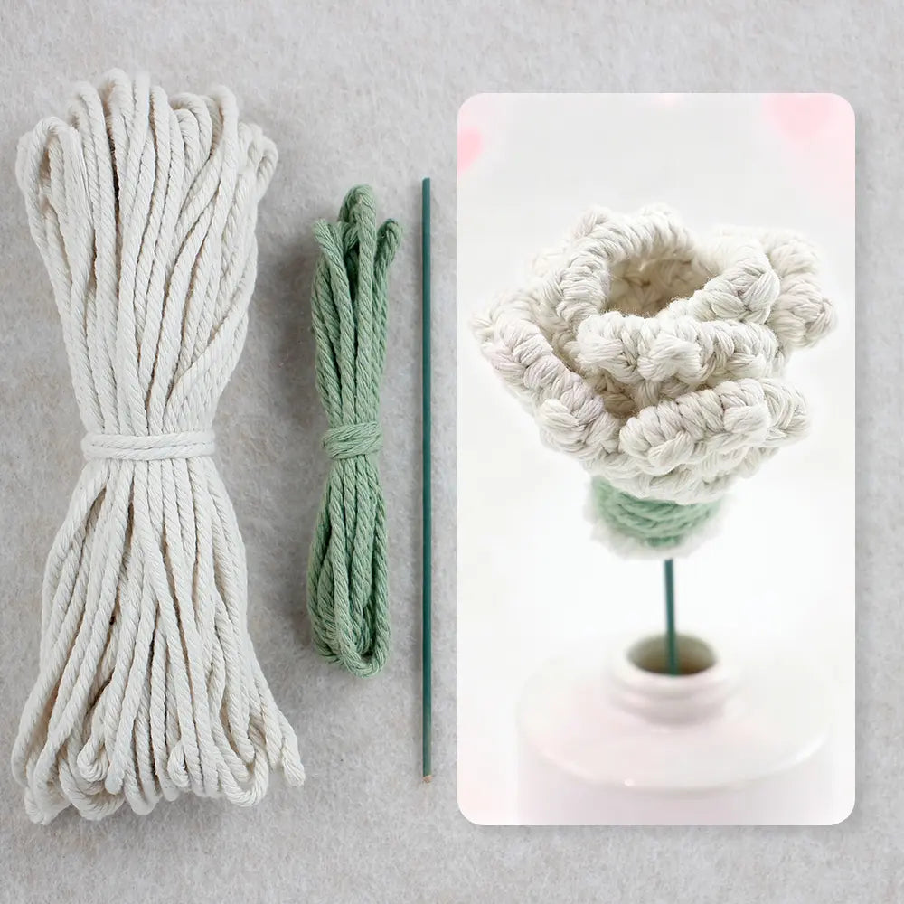 Macrame Kit for Beginners | DIY Macrame Rose Woven Ornament Kit