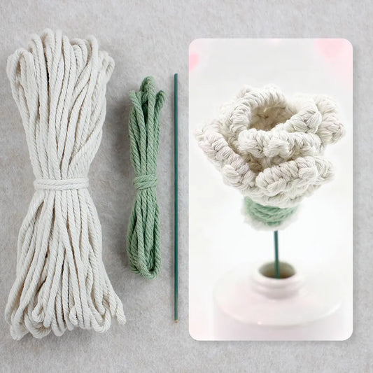 Macrame Kit for Beginners | DIY Macrame Rose Woven Ornament Kit