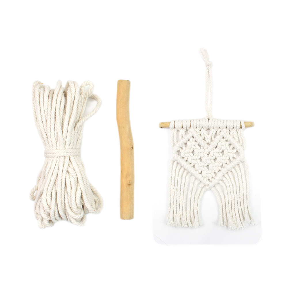 Macrame Kit Mini Love Tapestry Weaving Kit | Driftwood+Fringes | Car Mirror/Home Decor | Beginner-Friendly