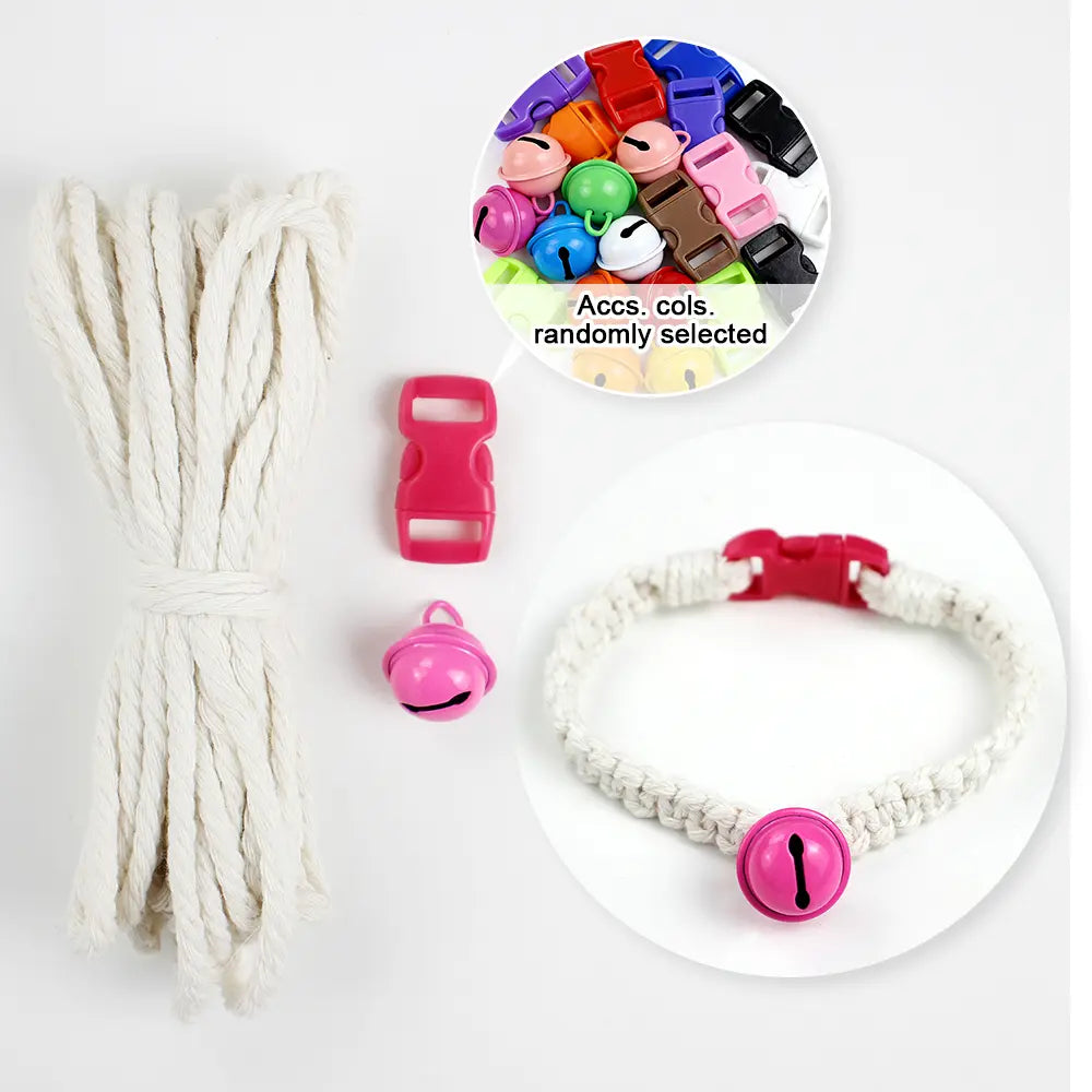 Macrame Kit for Beginners, Boho Pet Collar DIY Kit, Cat Dog Necklace Handmade Gift