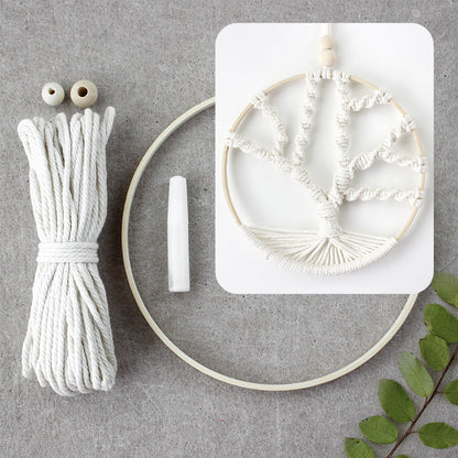 Macrame Kit Tree of Life Ring Weaving Kit | Bohemian Hanging Ring | Solid/Multi-Color | Wall Decor | Beginner Weaving | Handmade Gift