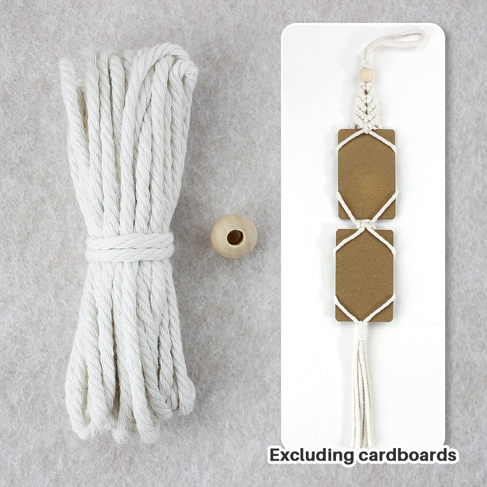Macrame Kit for Beginners, Bohemian Woven Photo Frame Hanger, Polyester Fiber Handmade Polaroid Display Holder, DIY Craft Kit for Aesthetic Wall Decor, Car Pendant & Gift