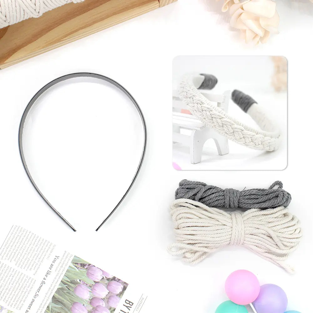 Macrame Kit for Beginners, Boho Hair Clip DIY Craft Kit, Vintage Ethnic Hair Accessory Making Set