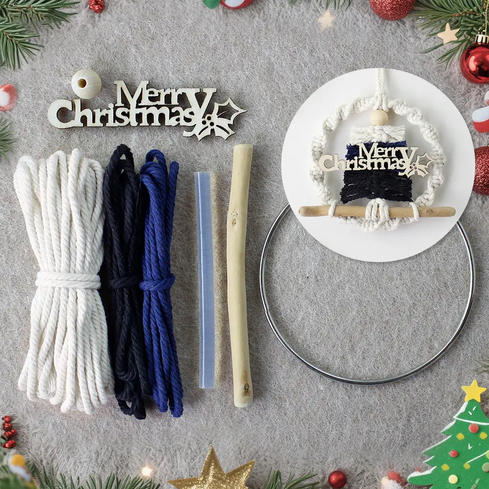 Macrame Kit for Beginners | DIY Christmas Tree Wreath Macrame Craft Kit