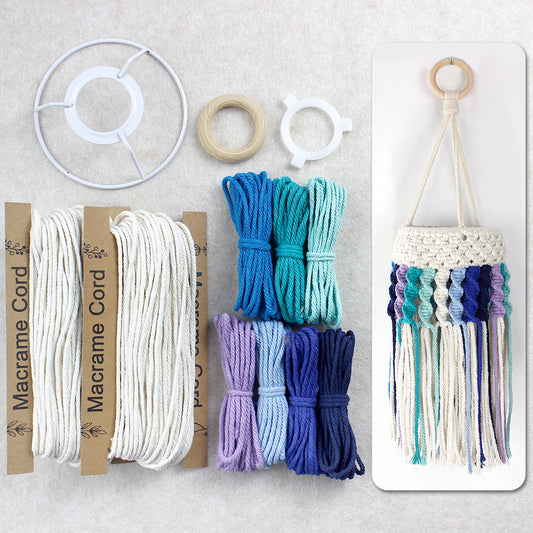 Macrame Kit for Beginners, Colorful Tassel Lampshade DIY Weaving Kit, Polyester Fiber Hand Woven Lamp Cover, Aesthetic Hanging Light Decoration for Home Bedroom Hotel Homestay Decor