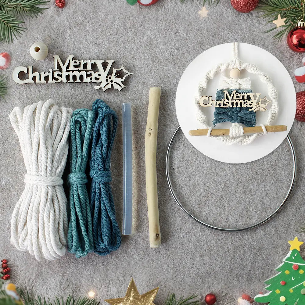 Macrame Kit for Beginners | DIY Christmas Tree Wreath Macrame Craft Kit