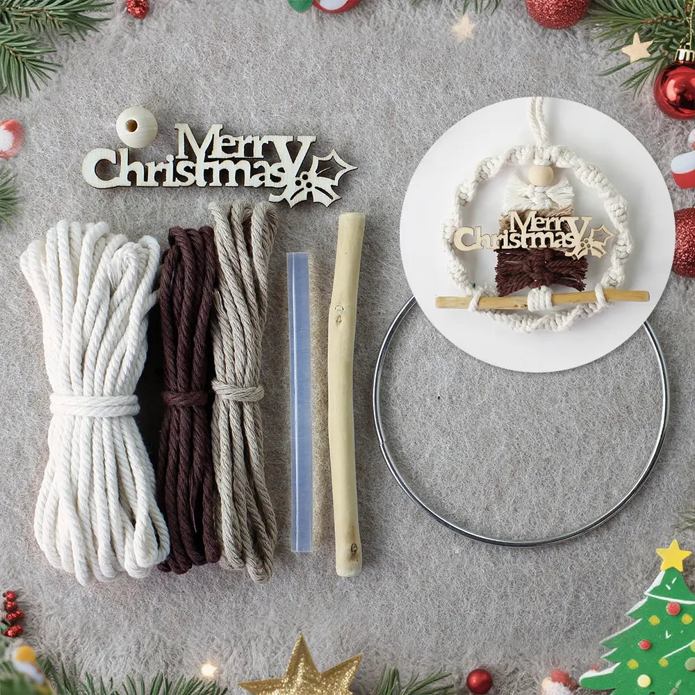 Macrame Kit for Beginners | DIY Christmas Tree Wreath Macrame Craft Kit
