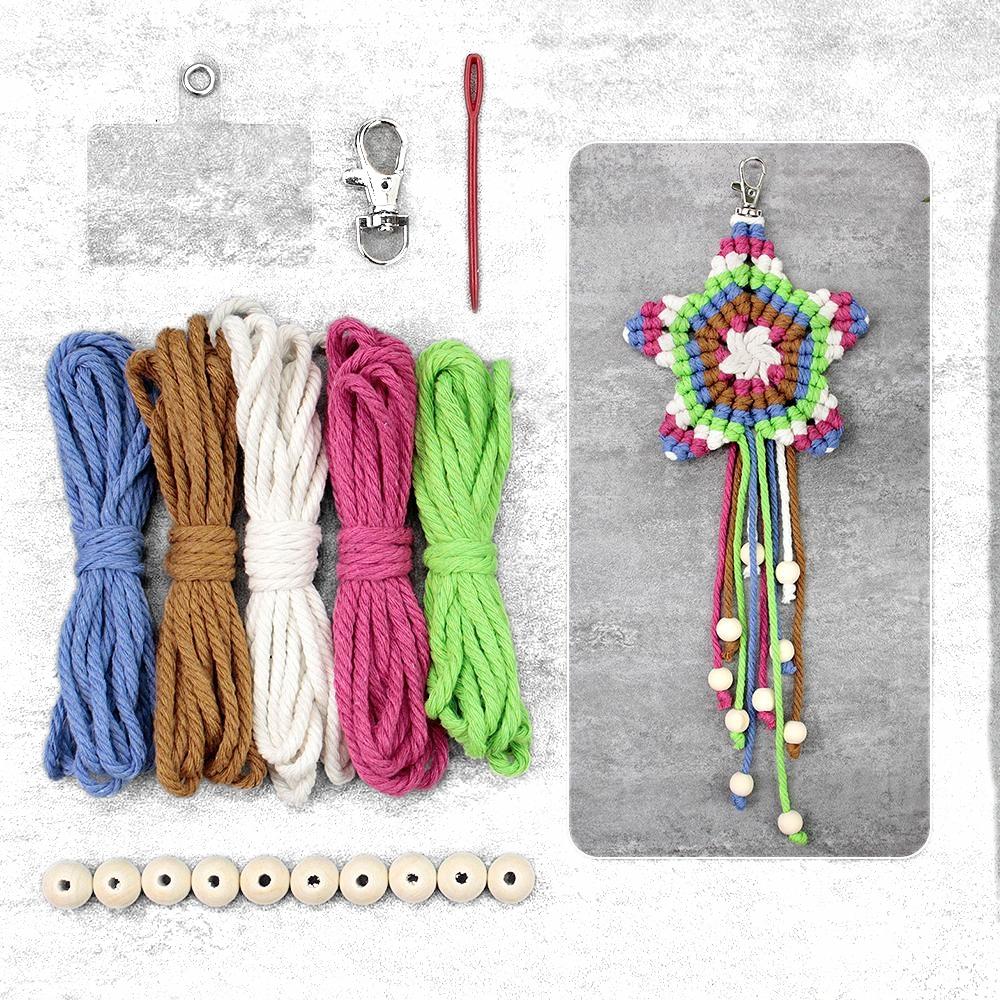 Macrame Kit for Beginners | Star Keychain DIY Craft Kit with Weaving Tutorial