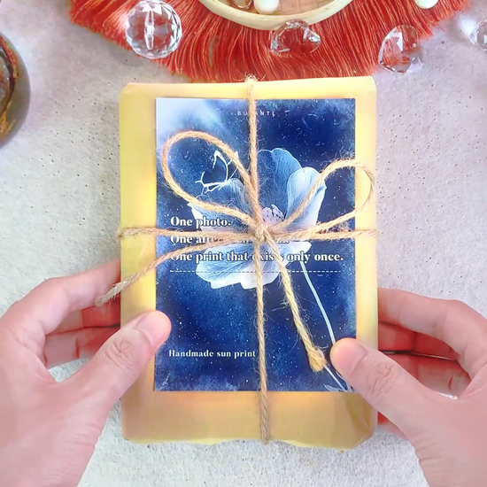 Wrapped cyanotype sun print craft kit, handmade sun printing DIY art set