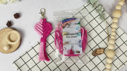 Macrame Keychain DIY Kit - Heart-Shaped Handmade Weaving Supplies with English Tutorial | Craft Set