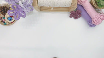 Handmade Flower Macrame DIY Kit - All-in-One Weaving Supplies with English Tutorial | Craft Set
