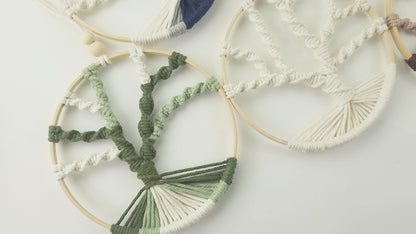Macrame Kit Tree of Life Ring Weaving Kit | Bohemian Hanging Ring | Solid/Multi-Color | Wall Decor | Beginner Weaving | Handmade Gift