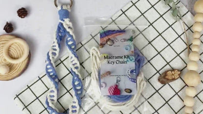 Macrame Keychain DIY Kit - Half Knot Keychain Weaving Supplies with English Tutorial | Handmade Craft Set