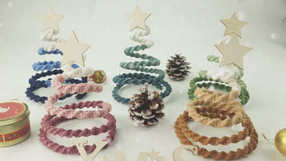 Gradient Half-Knot Christmas Tree Weaving Kit Macrame Kit | Polyester Rope | Holiday DIY Gift | Home Decor | Beginner-Suitable | Tabletop Decor