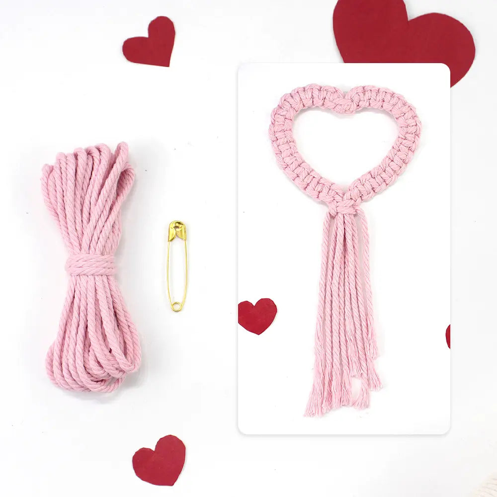 Macrame Kit for Beginners, Boho Heart Napkin Ring DIY Kit, Wedding Valentine Decor