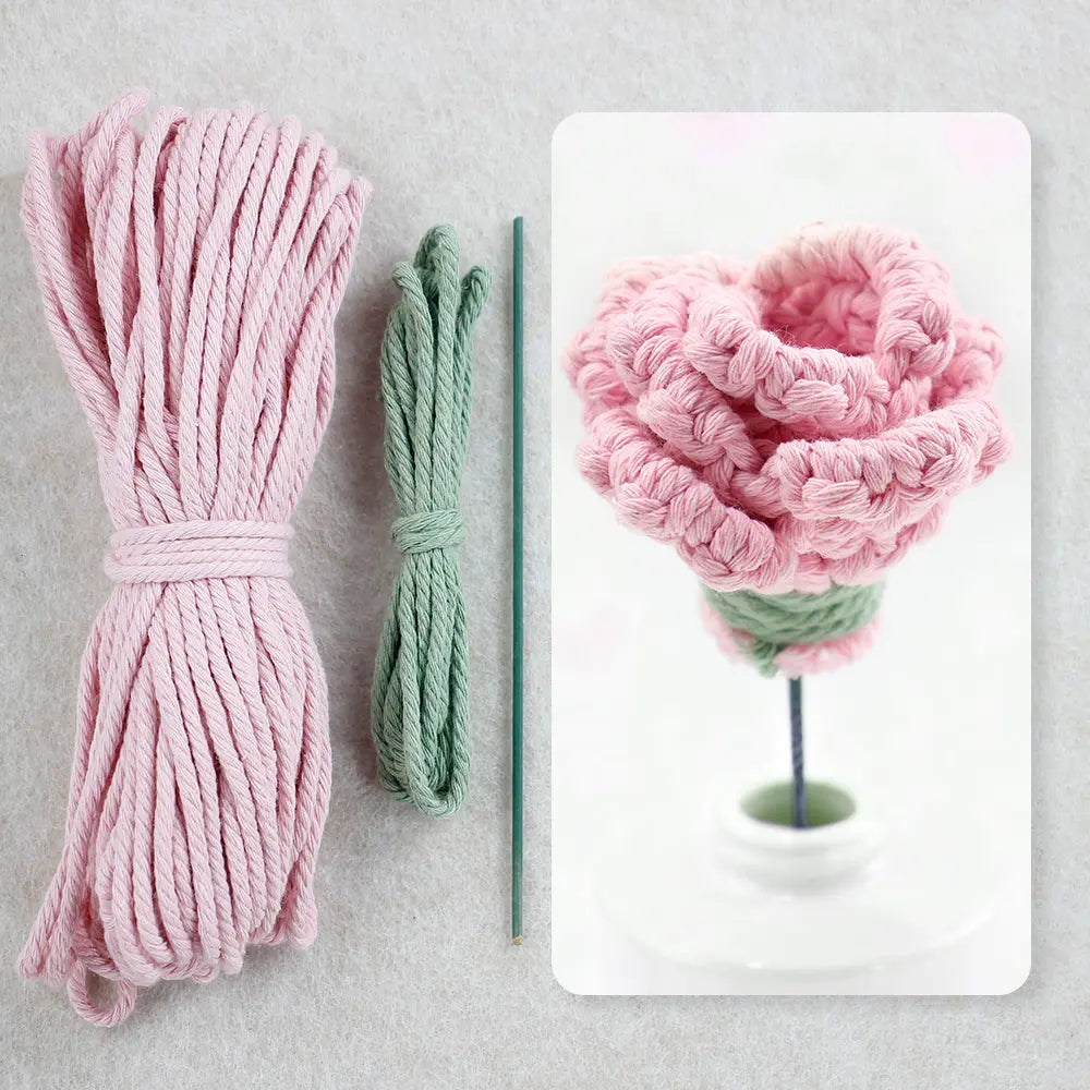 Macrame Kit for Beginners | DIY Macrame Rose Woven Ornament Kit