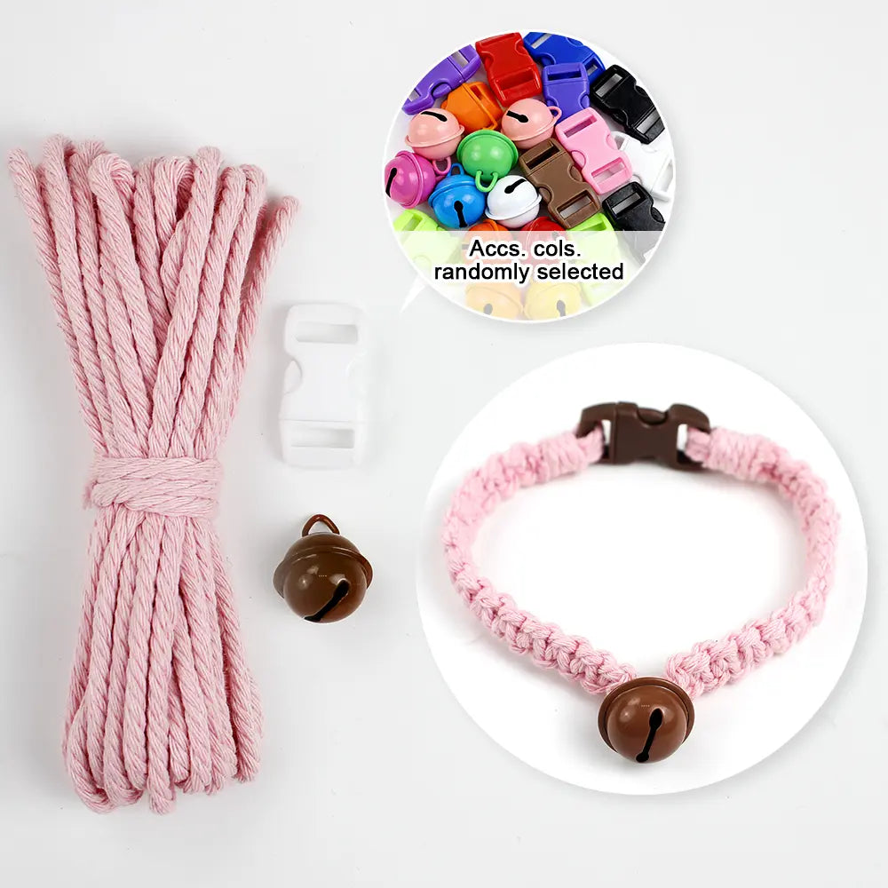Macrame Kit for Beginners, Boho Pet Collar DIY Kit, Cat Dog Necklace Handmade Gift