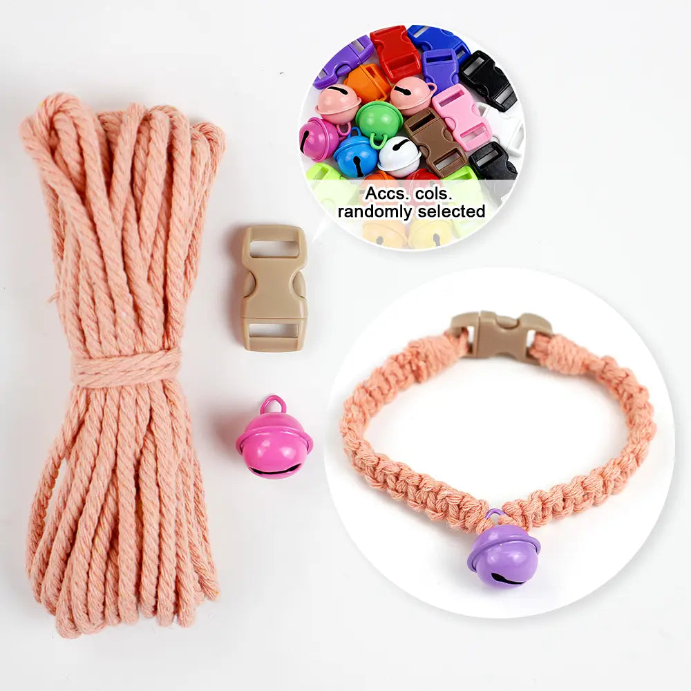 Macrame Kit for Beginners, Boho Pet Collar DIY Kit, Cat Dog Necklace Handmade Gift