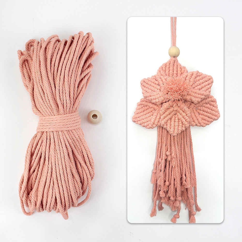 Lotus Flower Macrame DIY Kit - Handmade Weaving Supplies with English Tutorial | Zen Craft Set
