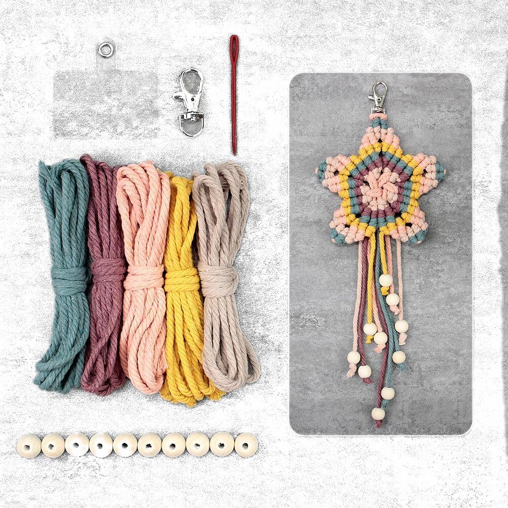 Macrame Kit for Beginners | Star Keychain DIY Craft Kit with Weaving Tutorial