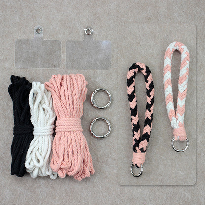 8-Strand Bracelet/Keychain Weaving Kit Macrame Kit | Multi-Contrast Colors | Phone Pendant/Bracelet | Beginner DIY Set