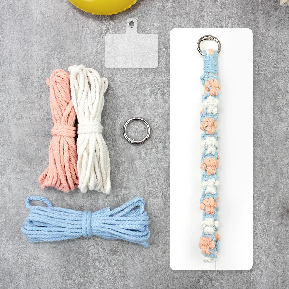 Macrame Kit for Beginners | DIY Cat‑Paw Element Macrame Keychain Wristband Craft Kit