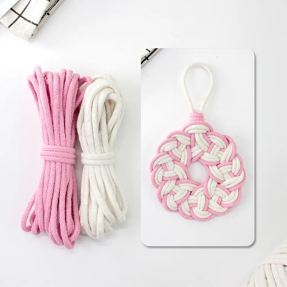 Macrame Kit for Beginners, Boho Round Pattern Coaster DIY Kit, Table Decor Gift