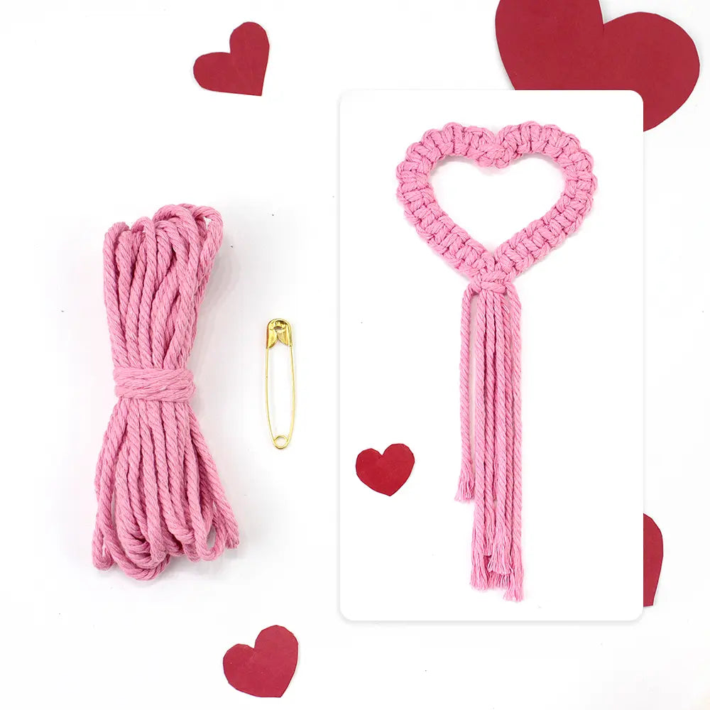 Macrame Kit for Beginners, Boho Heart Napkin Ring DIY Kit, Wedding Valentine Decor