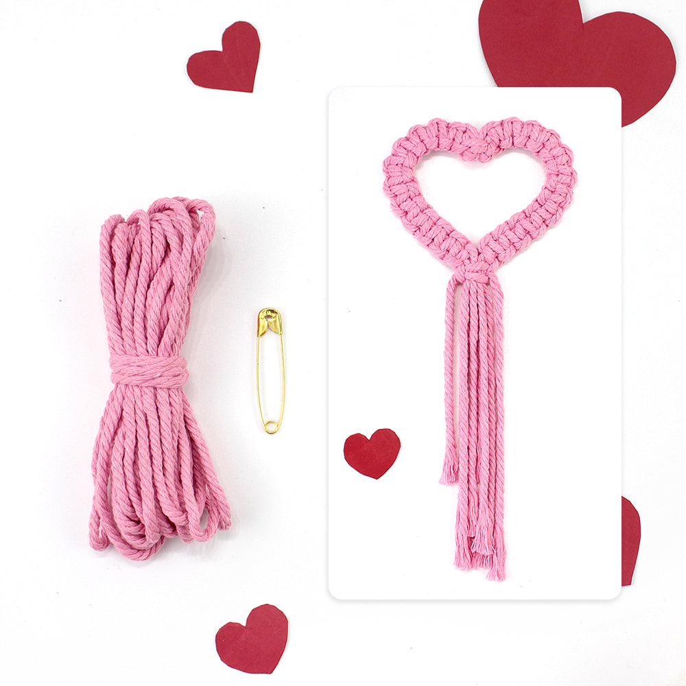 Heart Napkin Clip Weaving Kit Macrame Kit | Napkin Storage | Small Accessory | Beginner-Friendly | Handmade Decor Accessory