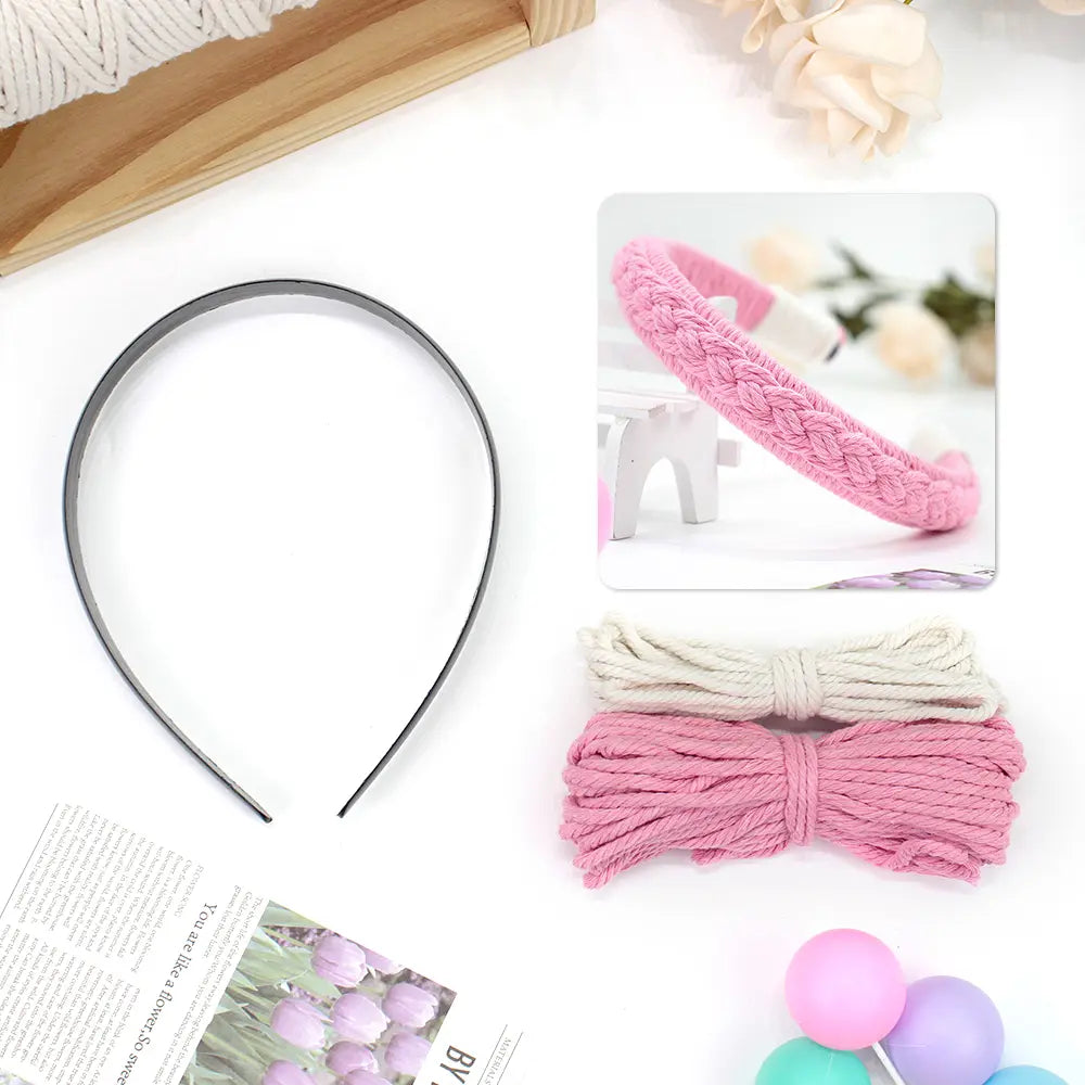 Macrame Kit for Beginners, Boho Hair Clip DIY Craft Kit, Vintage Ethnic Hair Accessory Making Set
