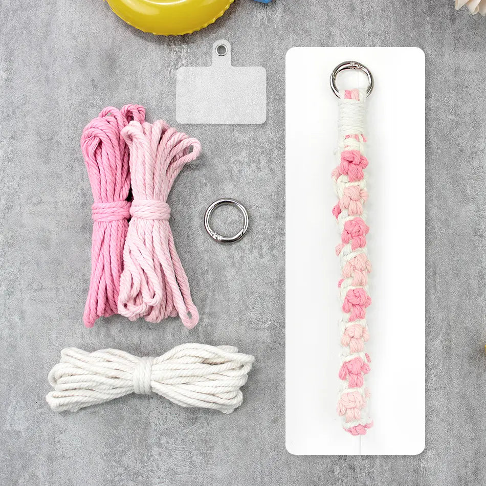 Macrame Kit for Beginners | DIY Cat‑Paw Element Macrame Keychain Wristband Craft Kit