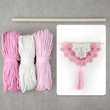 Macrame Kit Shell Tapestry Weaving Kit | 3-Color 3-Layer Gradient | Shell Links | Bedroom/Living Room Decor | Beginner-Friendly