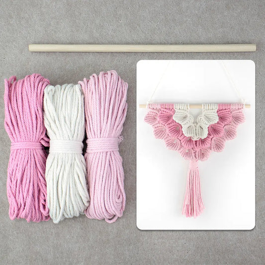 Macrame Kit for Beginners, Boho Shell‑Element Tapestry DIY Kit, Vintage Wall Party Decor
