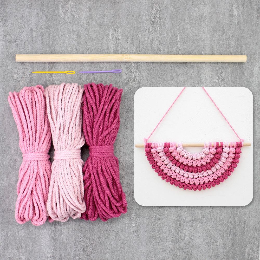Macrame Kit Semicircle Tapestry Weaving Kit |  Design | Gradient/Contrast Option | Bedroom/Living Room Decor | Beginner-Friendly
