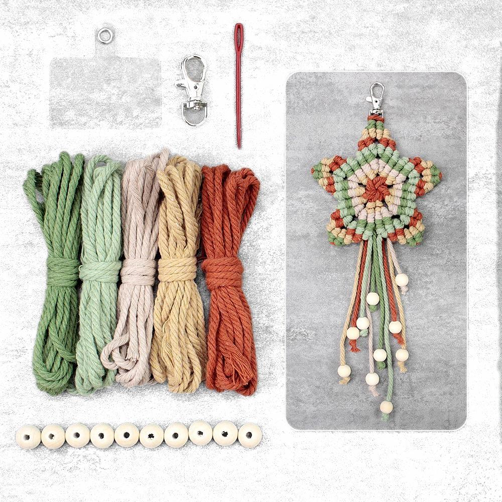Macrame Kit for Beginners | Star Keychain DIY Craft Kit with Weaving Tutorial