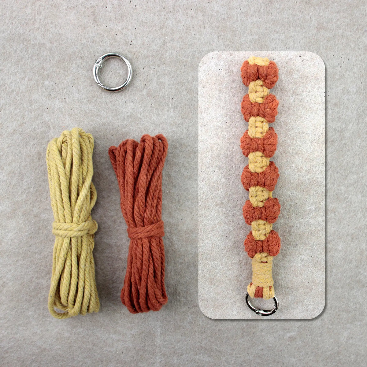 Macrame Kit for Beginners | DIY Bow‑Element Macrame Keychain Wristband Craft Kit