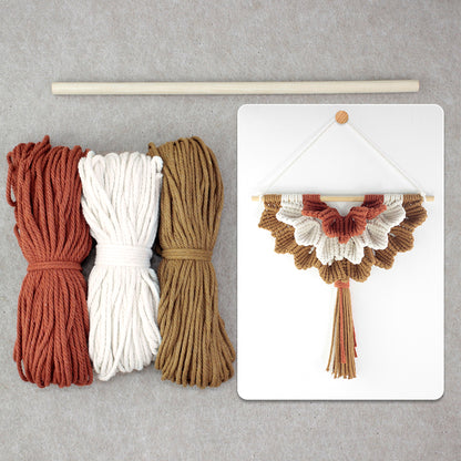 Macrame Kit Shell Tapestry Weaving Kit | 3-Color 3-Layer Gradient | Shell Links | Bedroom/Living Room Decor | Beginner-Friendly