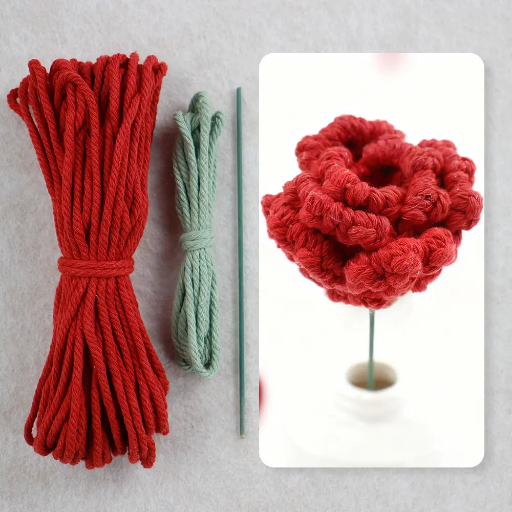 Macrame Kit for Beginners | DIY Macrame Rose Woven Ornament Kit