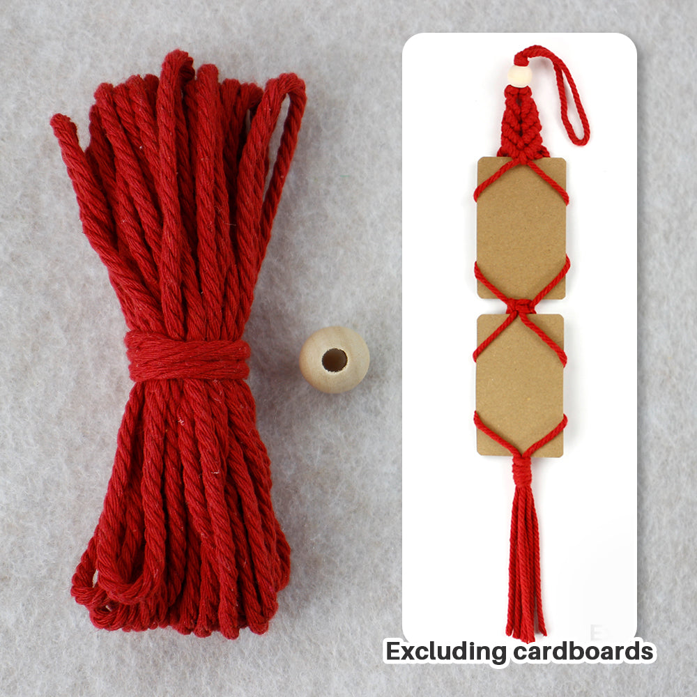 Macrame Kit for Beginners, Bohemian Woven Photo Frame Hanger, Polyester Fiber Handmade Polaroid Display Holder, DIY Craft Kit for Aesthetic Wall Decor, Car Pendant & Gift