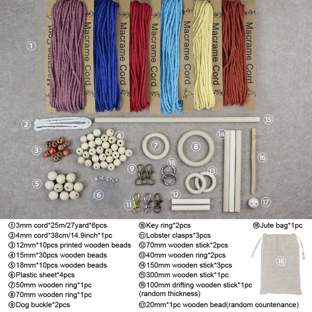 Gift Boxed Macrame DIY Kit - All-in-One Weaving Set with English Tutorial | Handmade Craft Gift Bundle